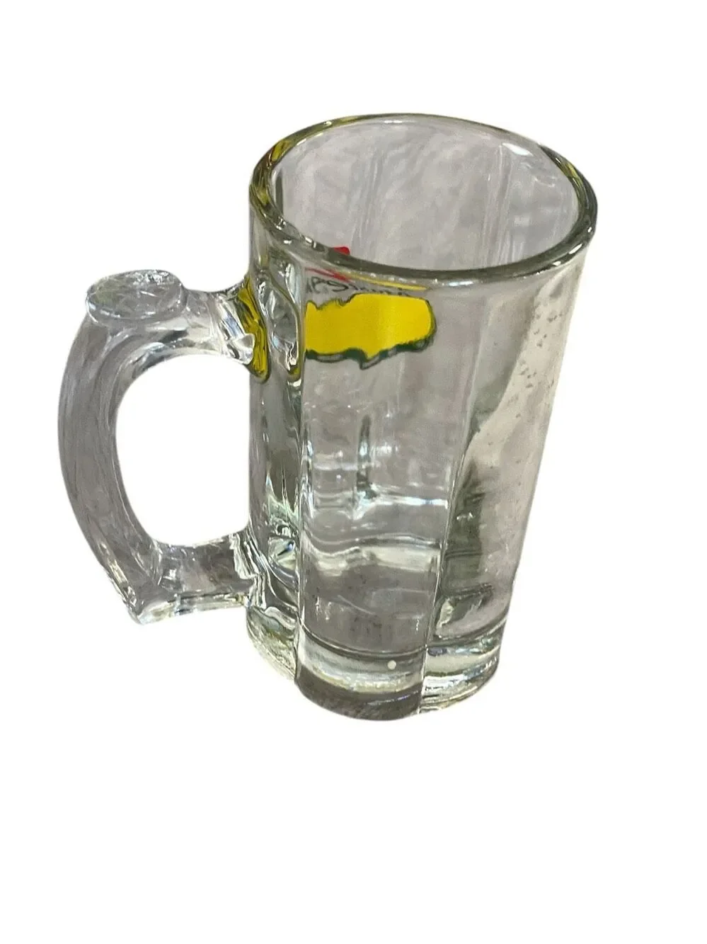 Masters Golf Tournament Glass Beer Mug logo Stein Drinking Heavy Glass Red Flag